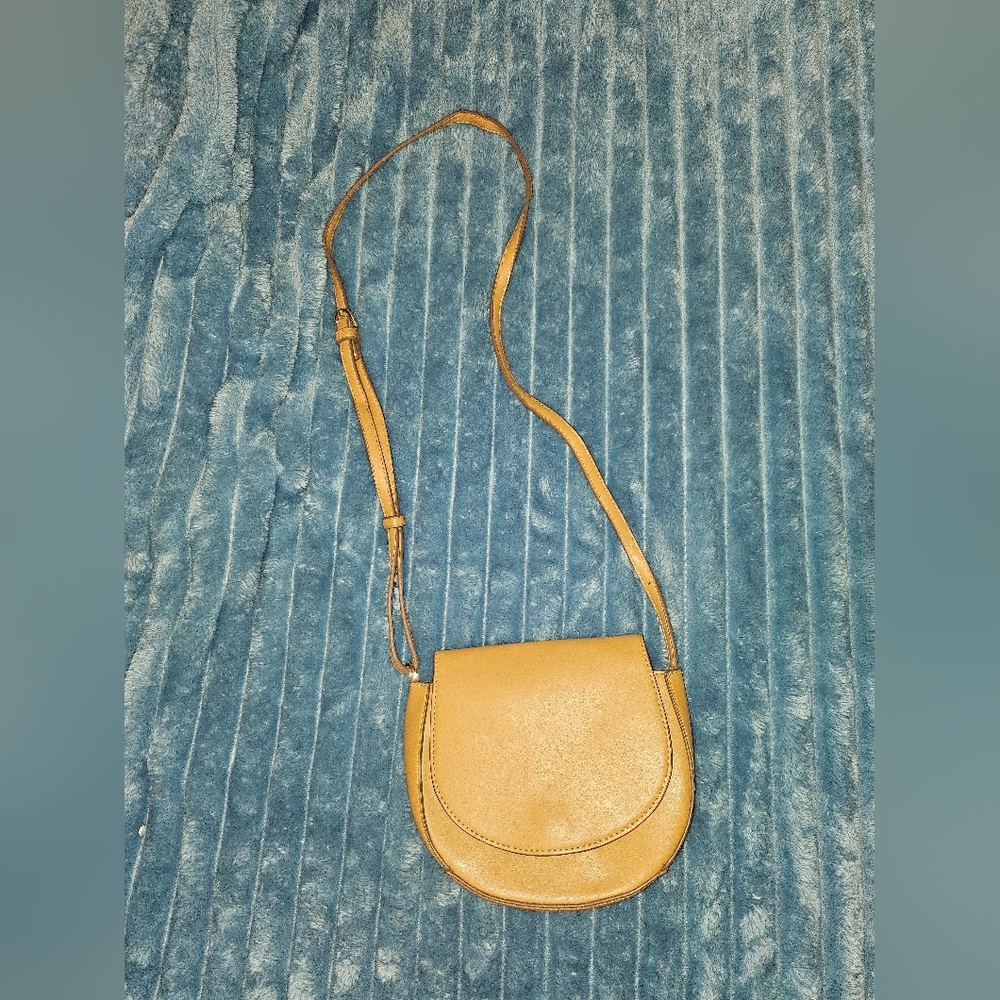 A New Day Tan Crossbody Bag with Saddle Design